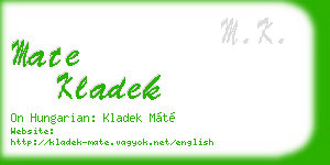 mate kladek business card