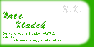 mate kladek business card